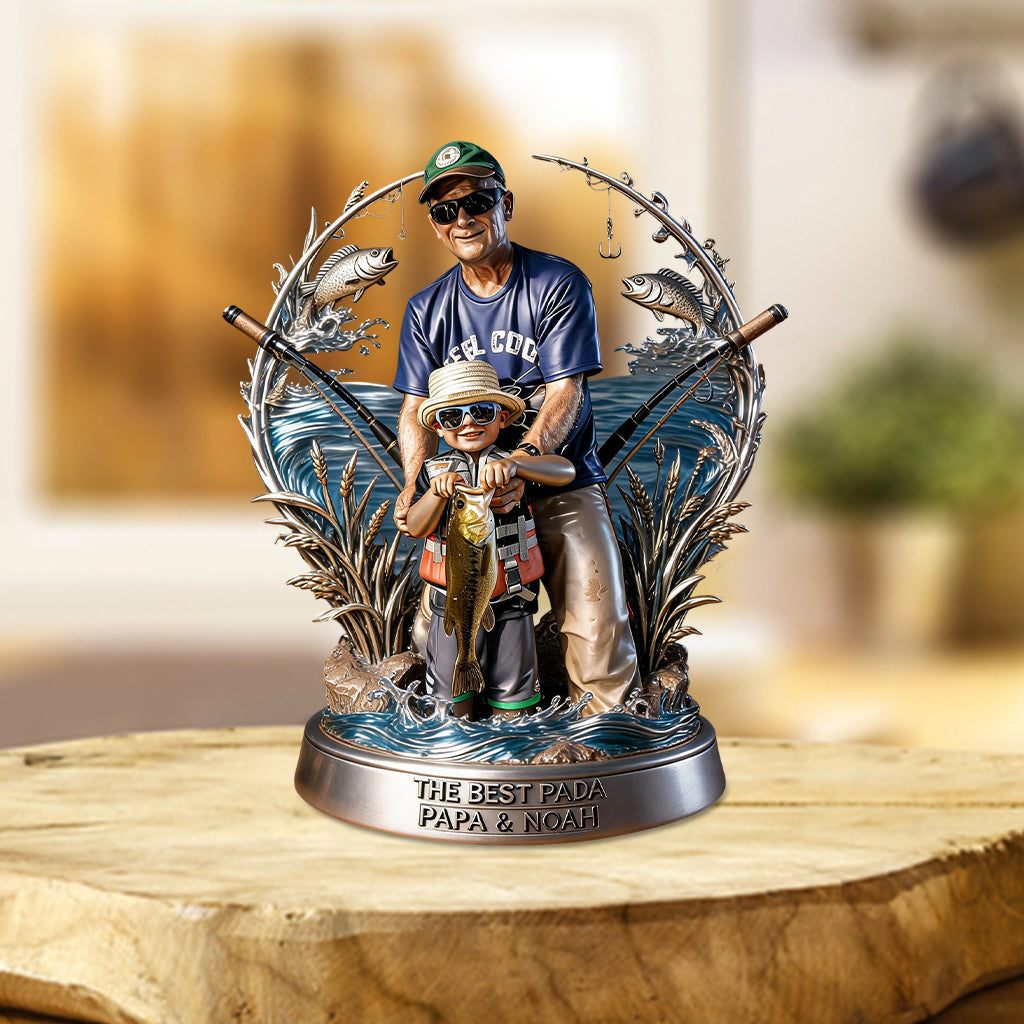 Personalisierbares Foto-Geschenk für Angler-Väter/Großväter - Individuelle Acrylplakette