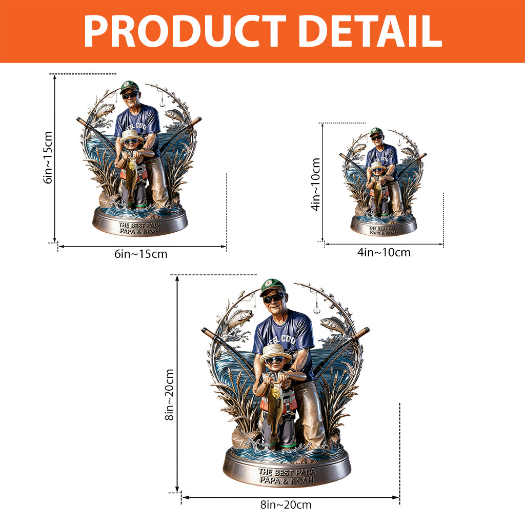 Personalisierbares Foto-Geschenk für Angler-Väter/Großväter - Individuelle Acrylplakette