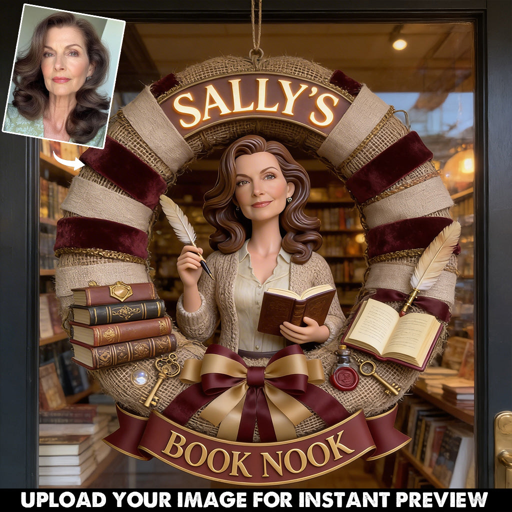 Any Photo Love Books - Personalized Book Custom Shaped Wood Sign