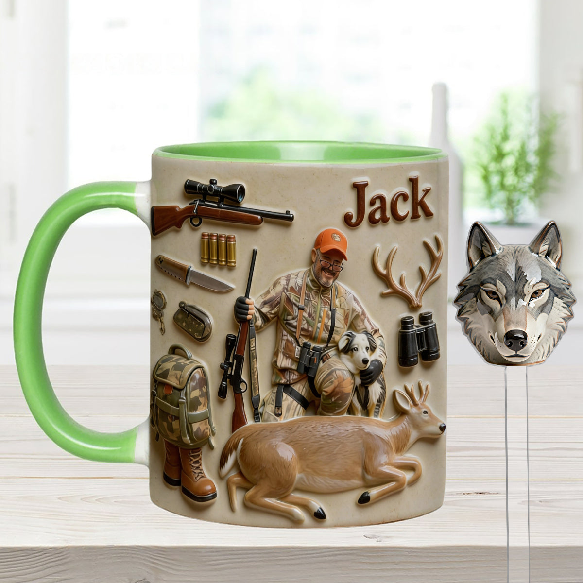 Mug personnalisé à partir de n'importe quelle photo - Coffret de chasse avec agitateurs en acrylique