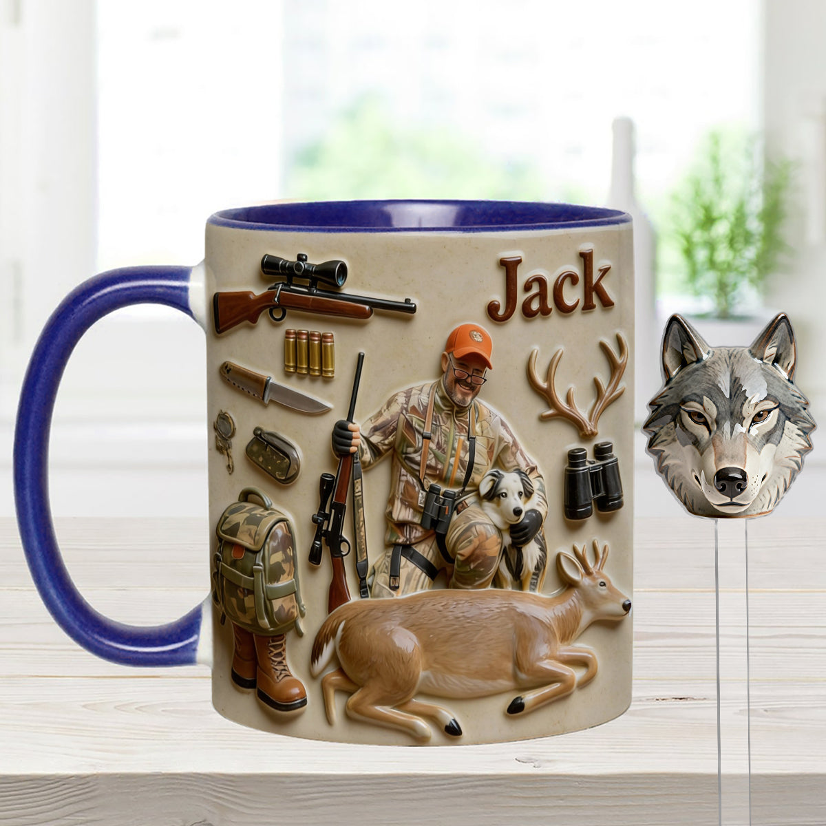 Mug personnalisé à partir de n'importe quelle photo - Coffret de chasse avec agitateurs en acrylique