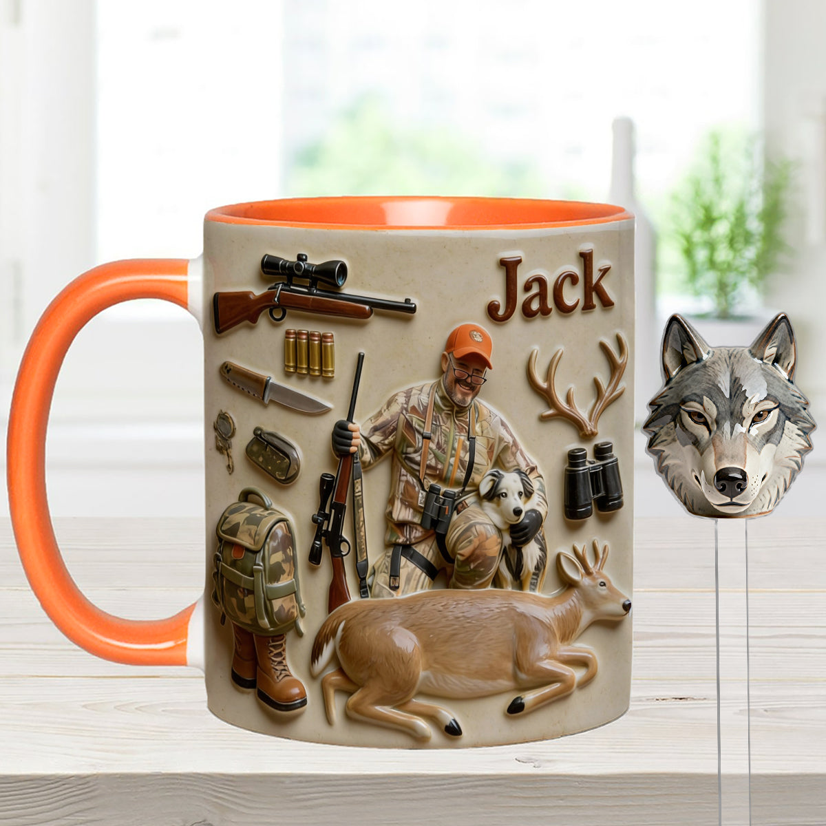 Mug personnalisé à partir de n'importe quelle photo - Coffret de chasse avec agitateurs en acrylique