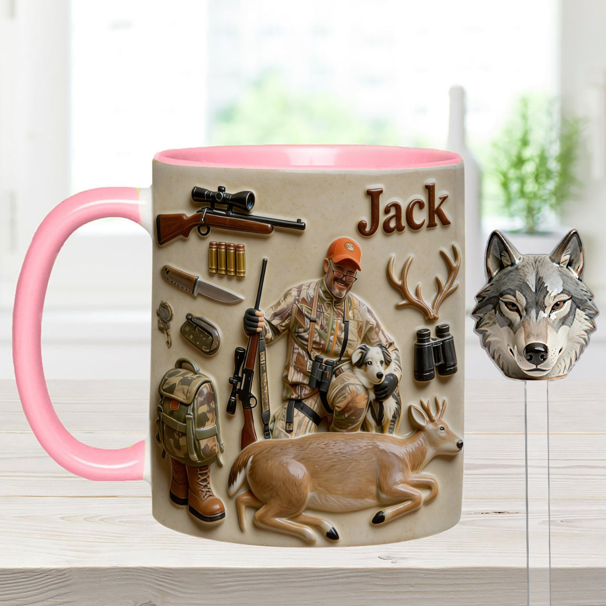 Mug personnalisé à partir de n'importe quelle photo - Coffret de chasse avec agitateurs en acrylique
