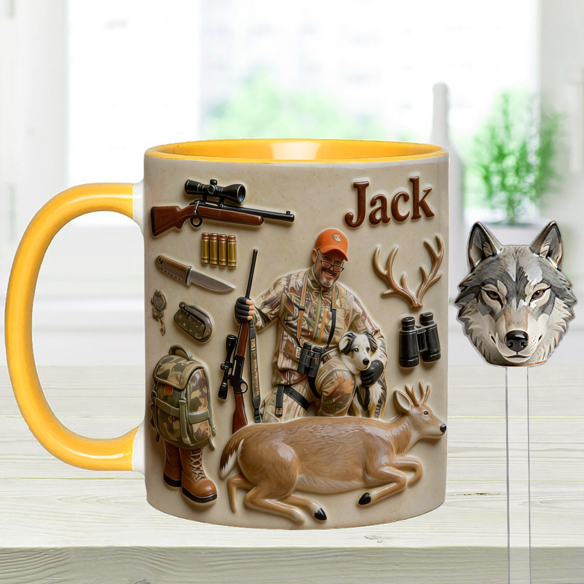 Mug personnalisé à partir de n'importe quelle photo - Coffret de chasse avec agitateurs en acrylique