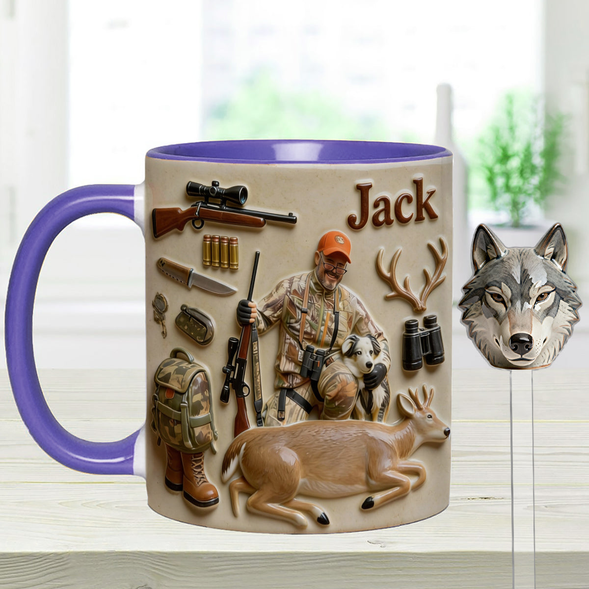 Mug personnalisé à partir de n'importe quelle photo - Coffret de chasse avec agitateurs en acrylique