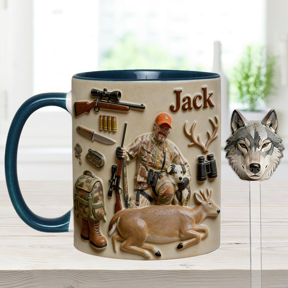 Mug personnalisé à partir de n'importe quelle photo - Coffret de chasse avec agitateurs en acrylique