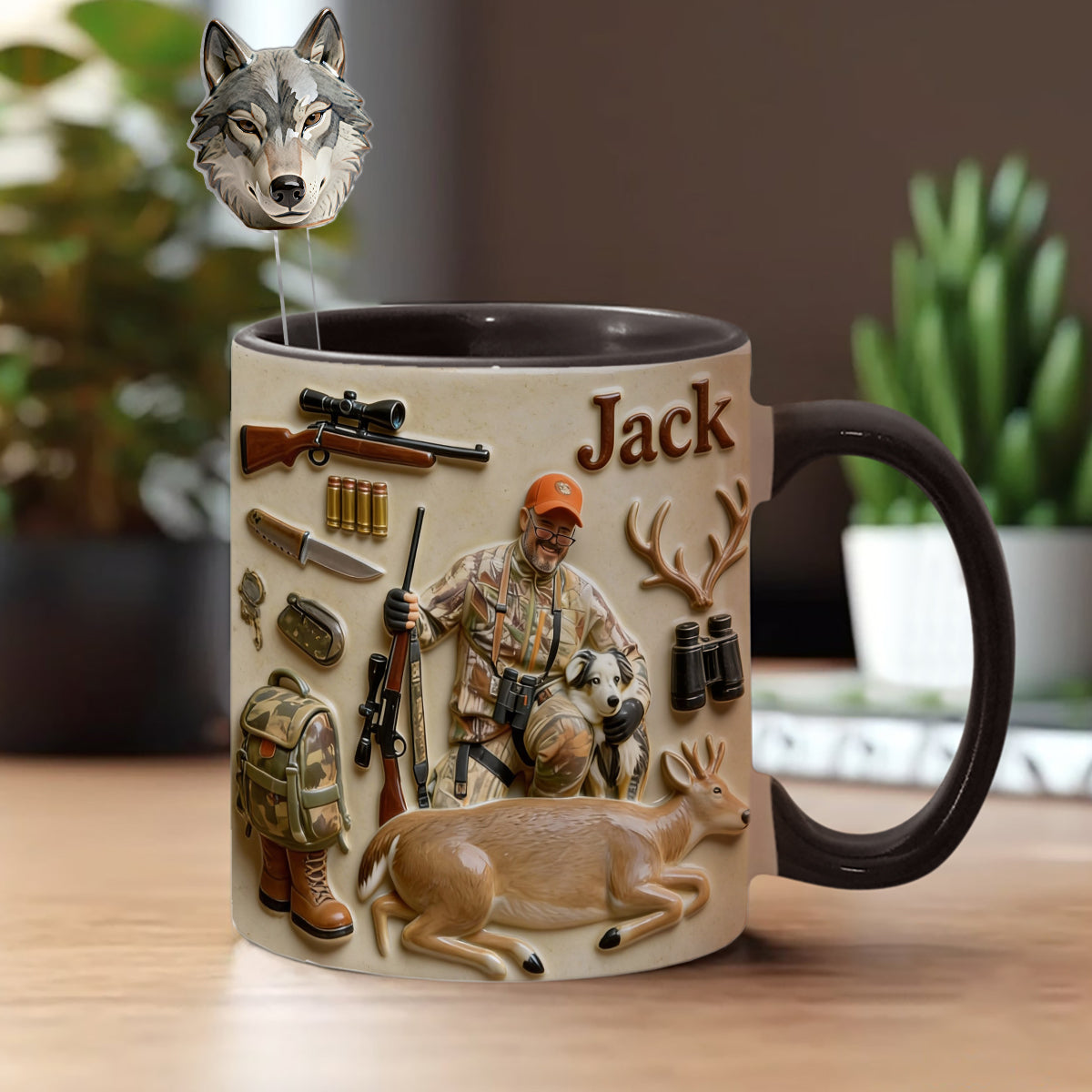 Mug personnalisé à partir de n'importe quelle photo - Coffret de chasse avec agitateurs en acrylique