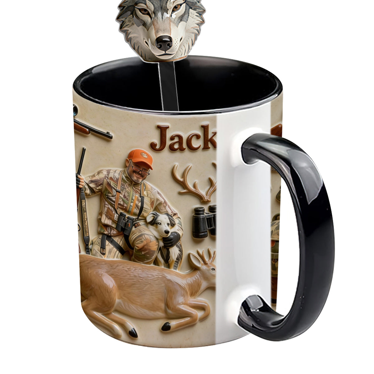 Mug personnalisé à partir de n'importe quelle photo - Coffret de chasse avec agitateurs en acrylique