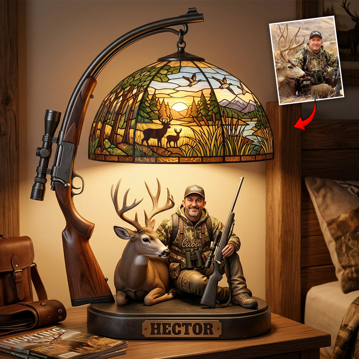 Custom Any Photo Love Hunting - Personalized Hunting Acrylic LED Night Light