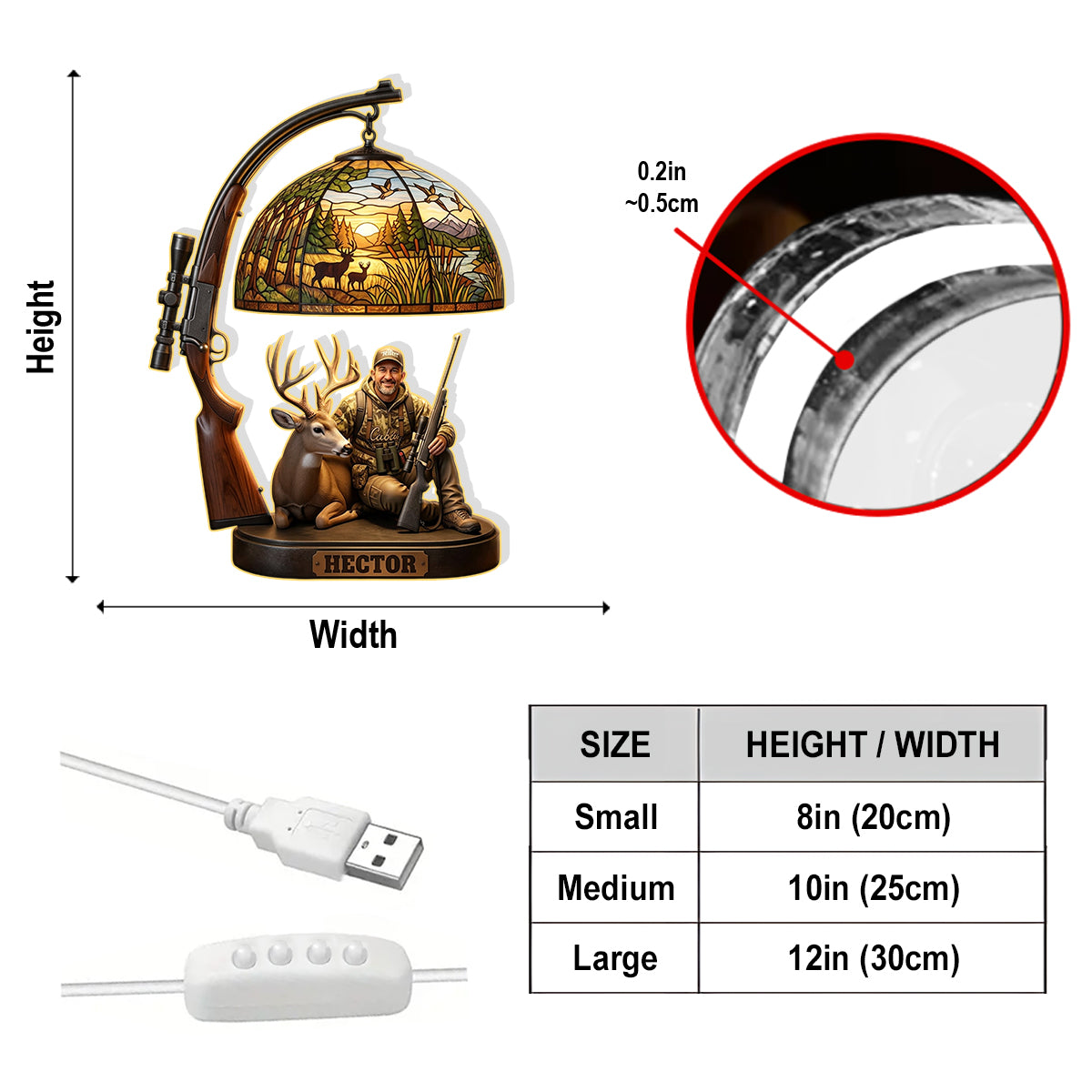 Custom Any Photo Love Hunting - Personalized Hunting Acrylic LED Night Light