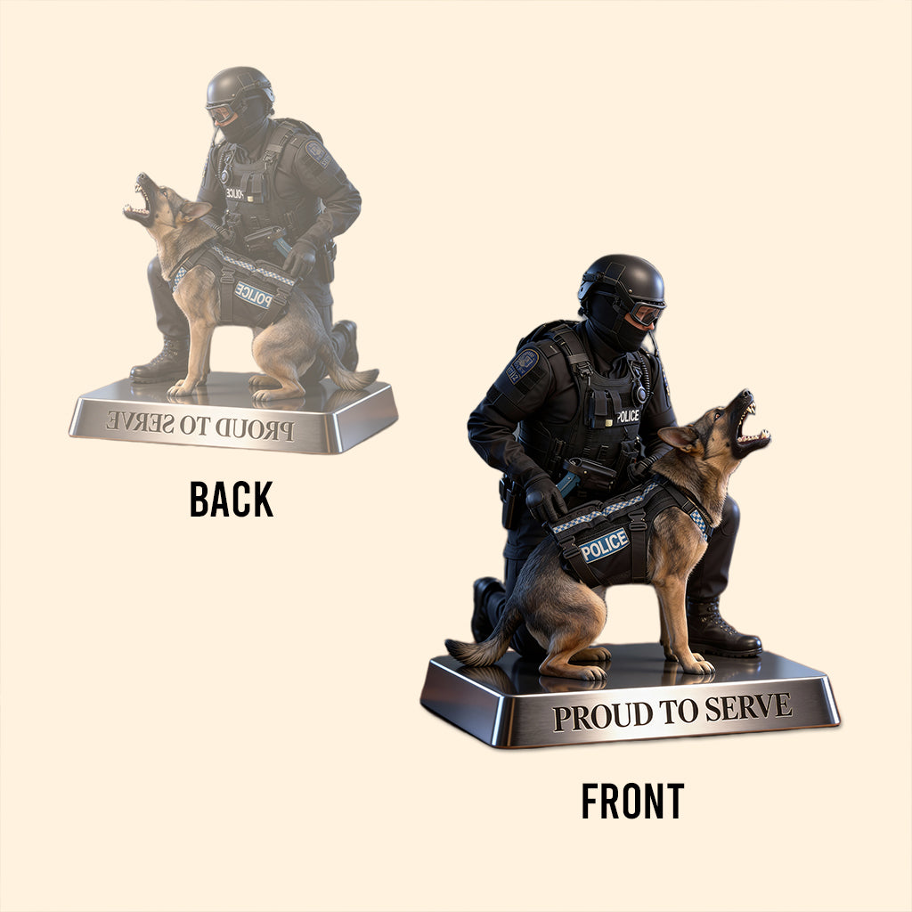 Fier de servir - Plaque acrylique personnalisée pour policier