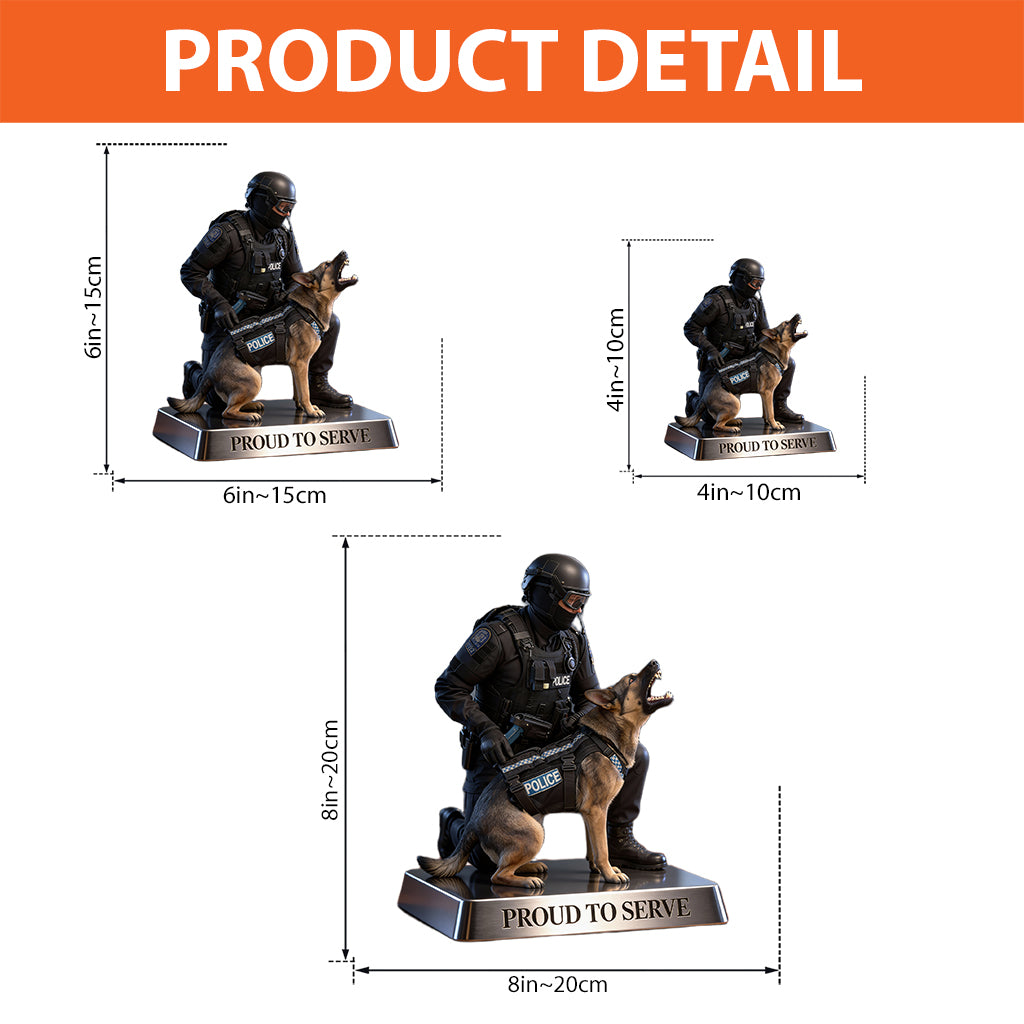 Fier de servir - Plaque acrylique personnalisée pour policier