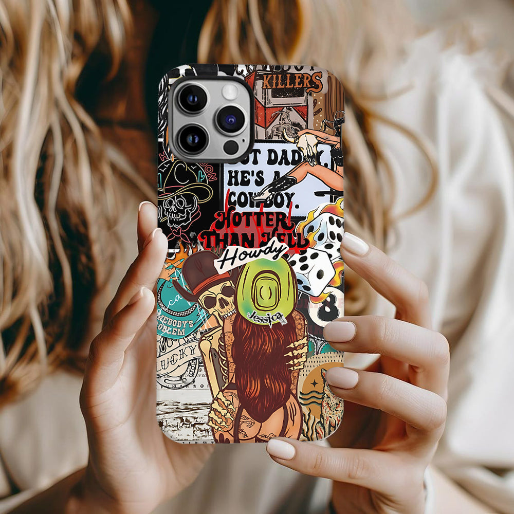 Howdy Cowgirl – Personalisierte Handyhülle mit Cowgirl-Vollbild