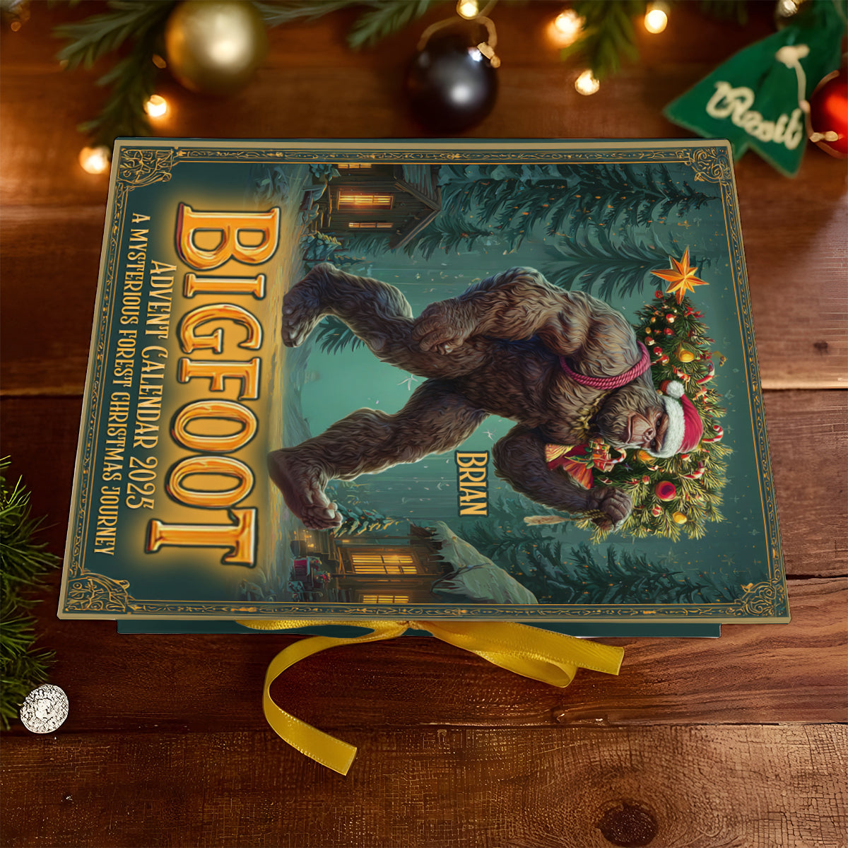 Adventure Awaits - Personalized Hiking Folded Advent Calendar With Ornaments