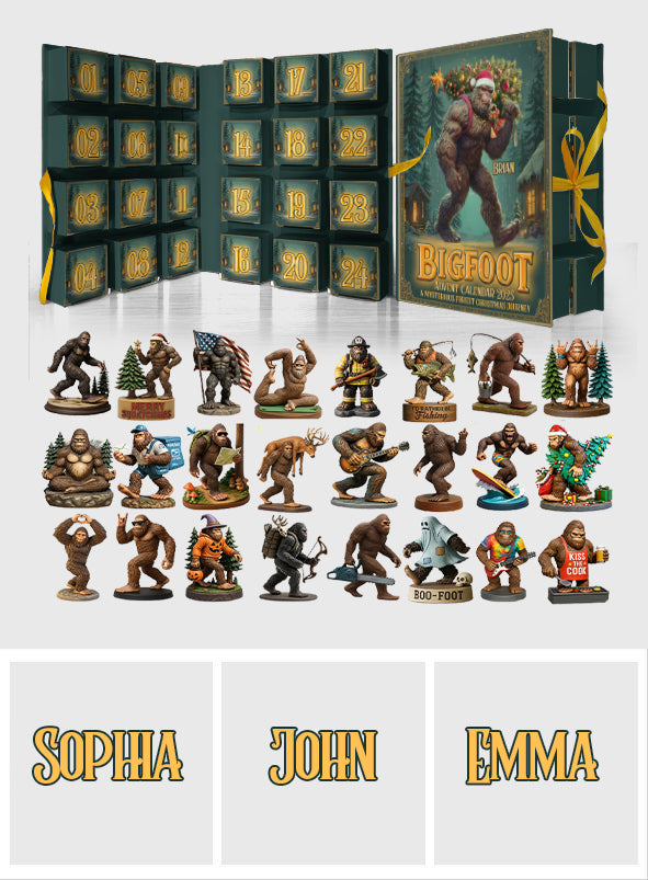 Adventure Awaits - Personalized Hiking Folded Advent Calendar With Ornaments