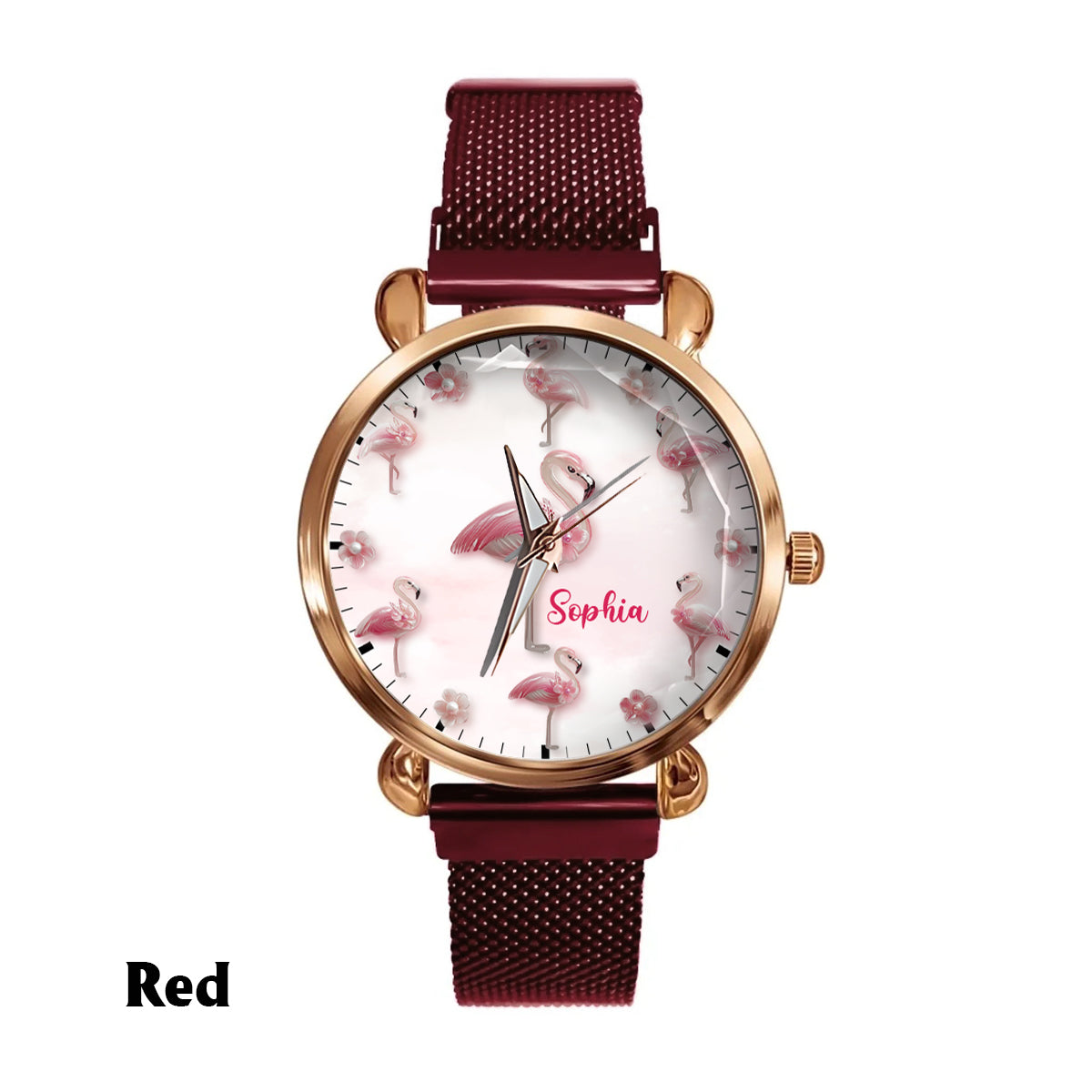 Elegance in Bloom Flamingo - Personalized Flamingo Women Hand Watch