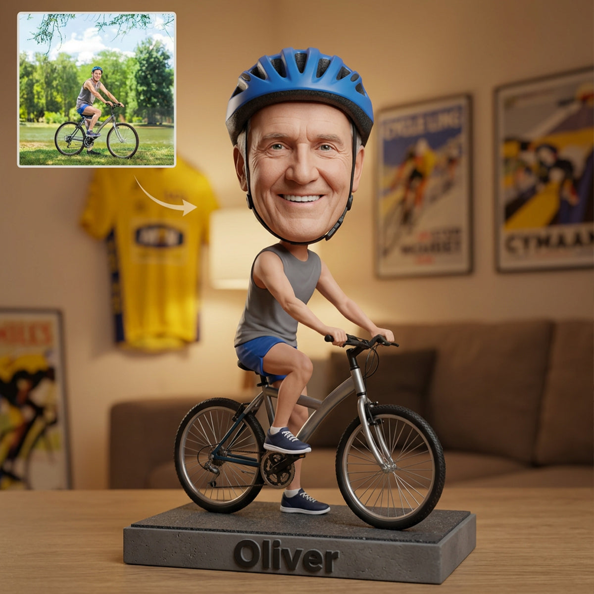 Fahrrad Bobblehead - Personalisierte Radfahren Acrylplakette