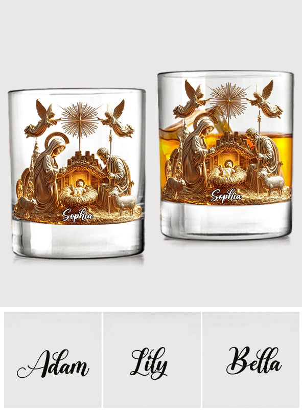 Nativity Moment - Personalized Christian Whiskey Glass