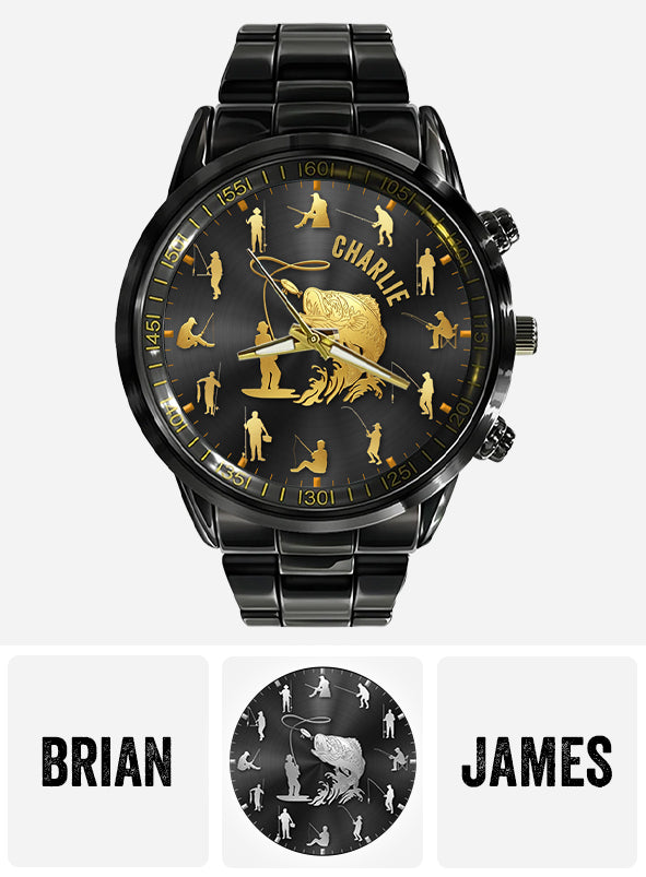 Fishing Silhouette - Personalized Fishing Hand Watch
