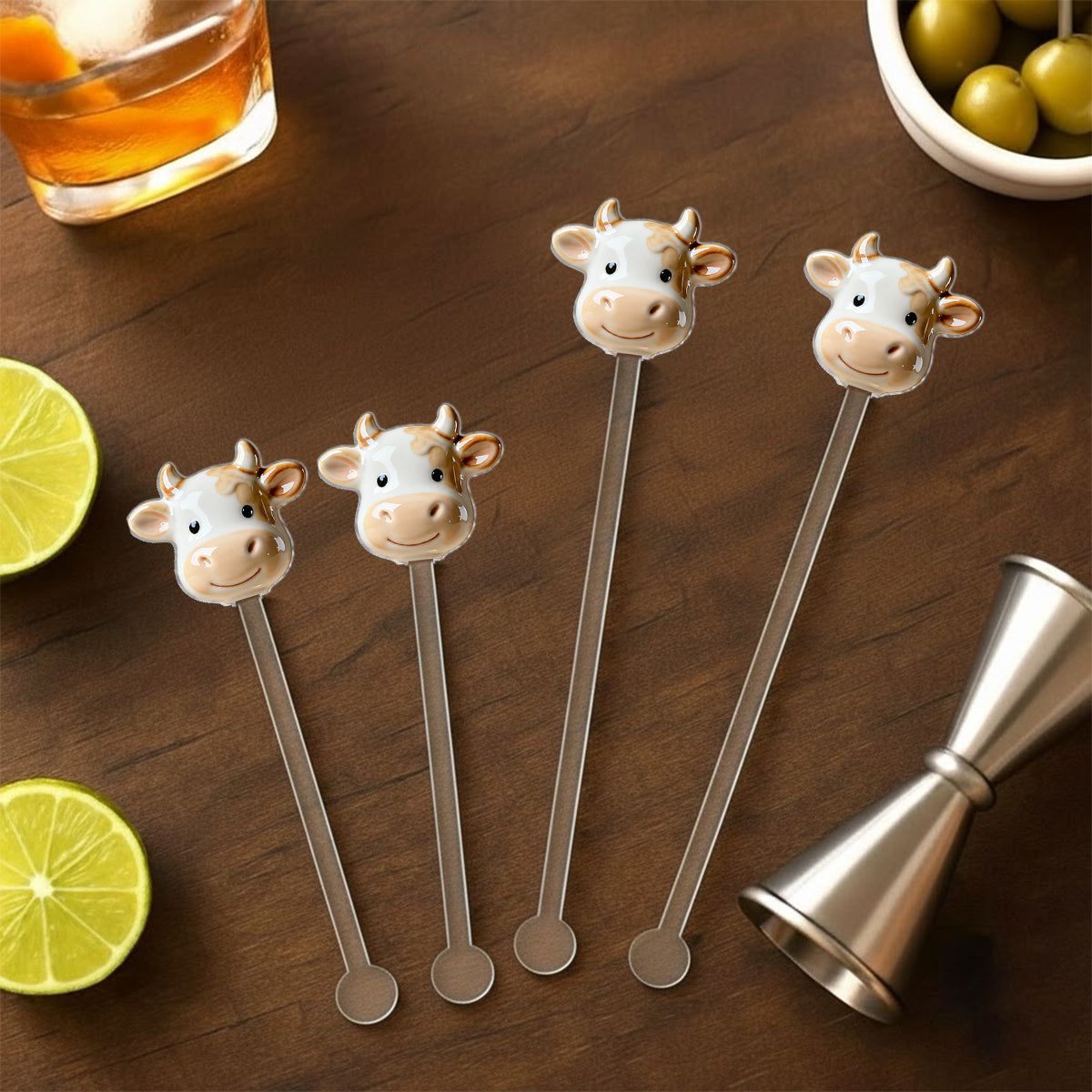 Bauernhofleben – Personalisiertes Bauern-Set: Akzentbecher mit Acryl-Rührstäbchen