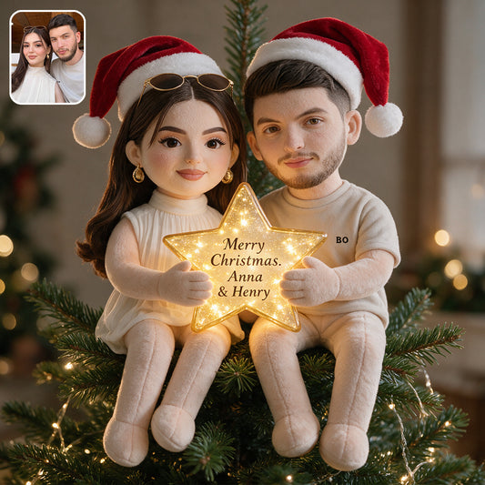 Christmas Together - Personalized Couple LED Light Tree Topper