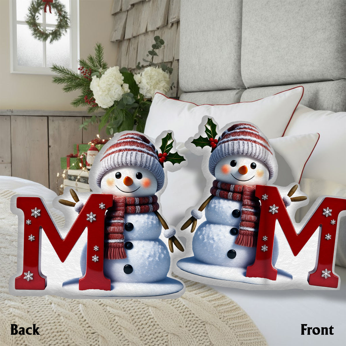 Merry Christmas - Personalized Family Faux Fur Shaped Pillow