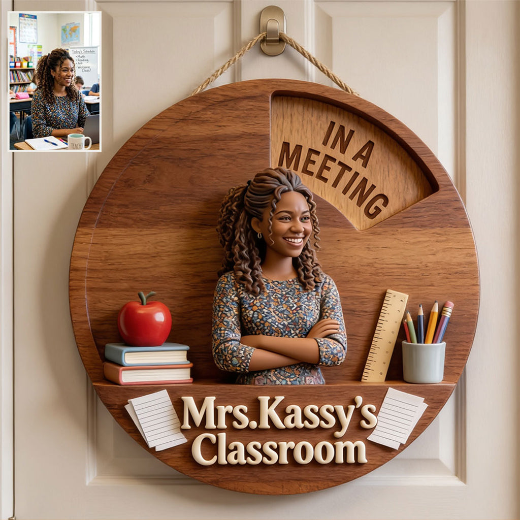 Teacher Door Hanger - Personalized Teacher Spinner Sign Custom Shape
