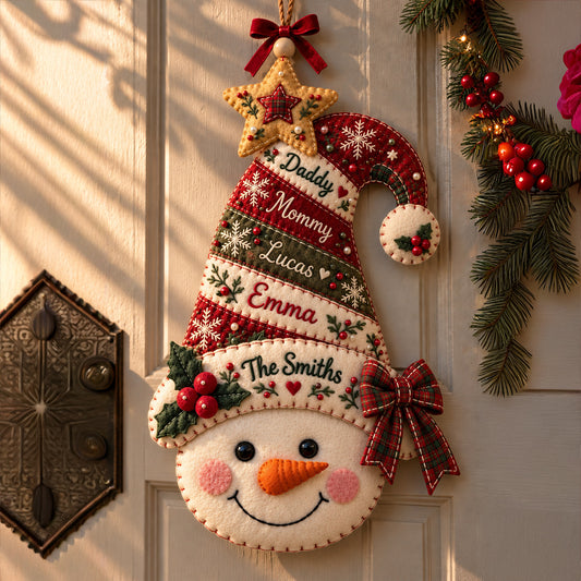 Family Reunion - Personalized Christmas Quilted Door Hanger