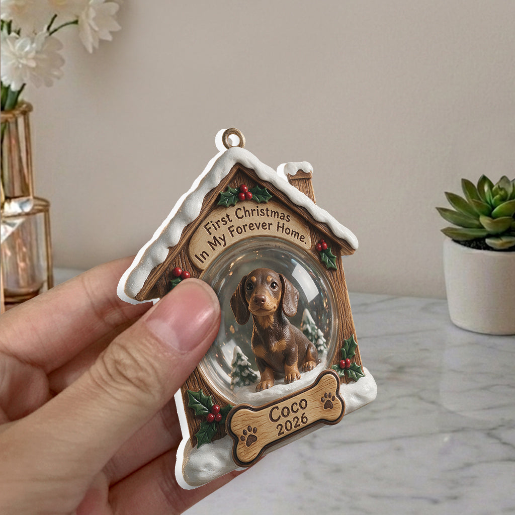 Für immer Zuhause - Personalisierte Premium 3D Hundedekoration