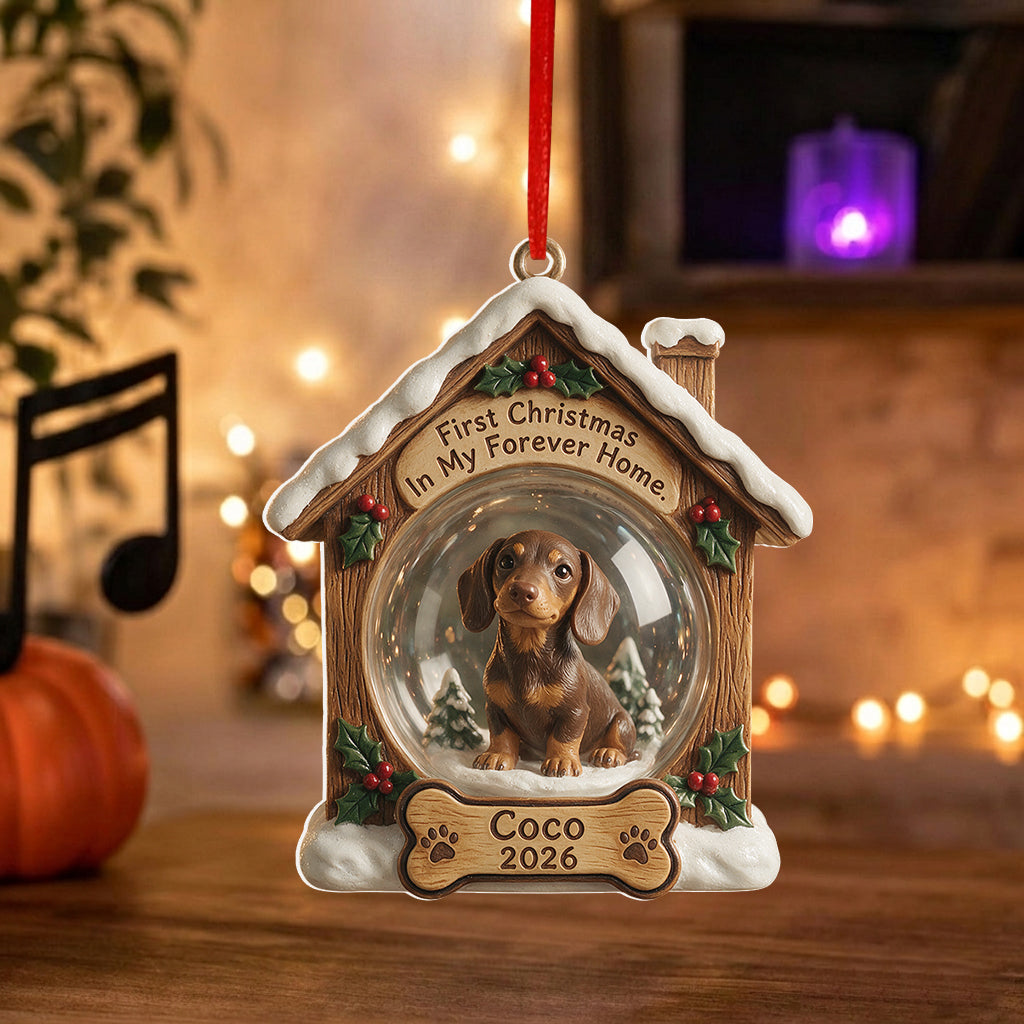 Für immer Zuhause - Personalisierte Premium 3D Hundedekoration