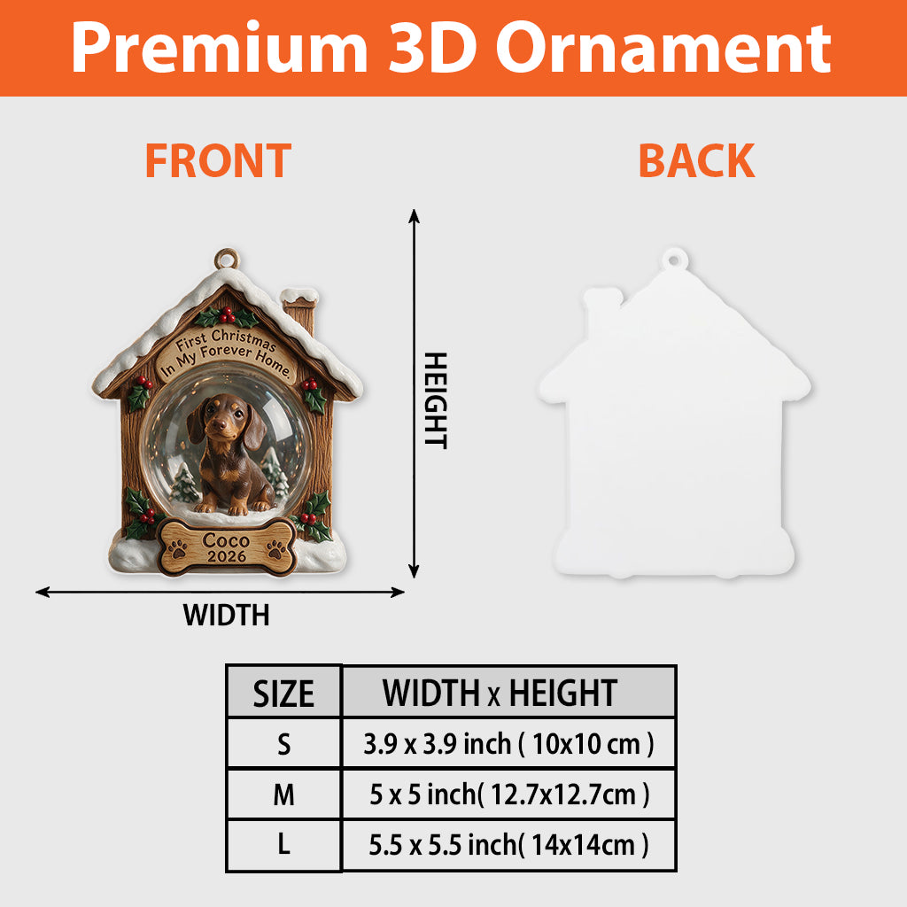 Für immer Zuhause - Personalisierte Premium 3D Hundedekoration