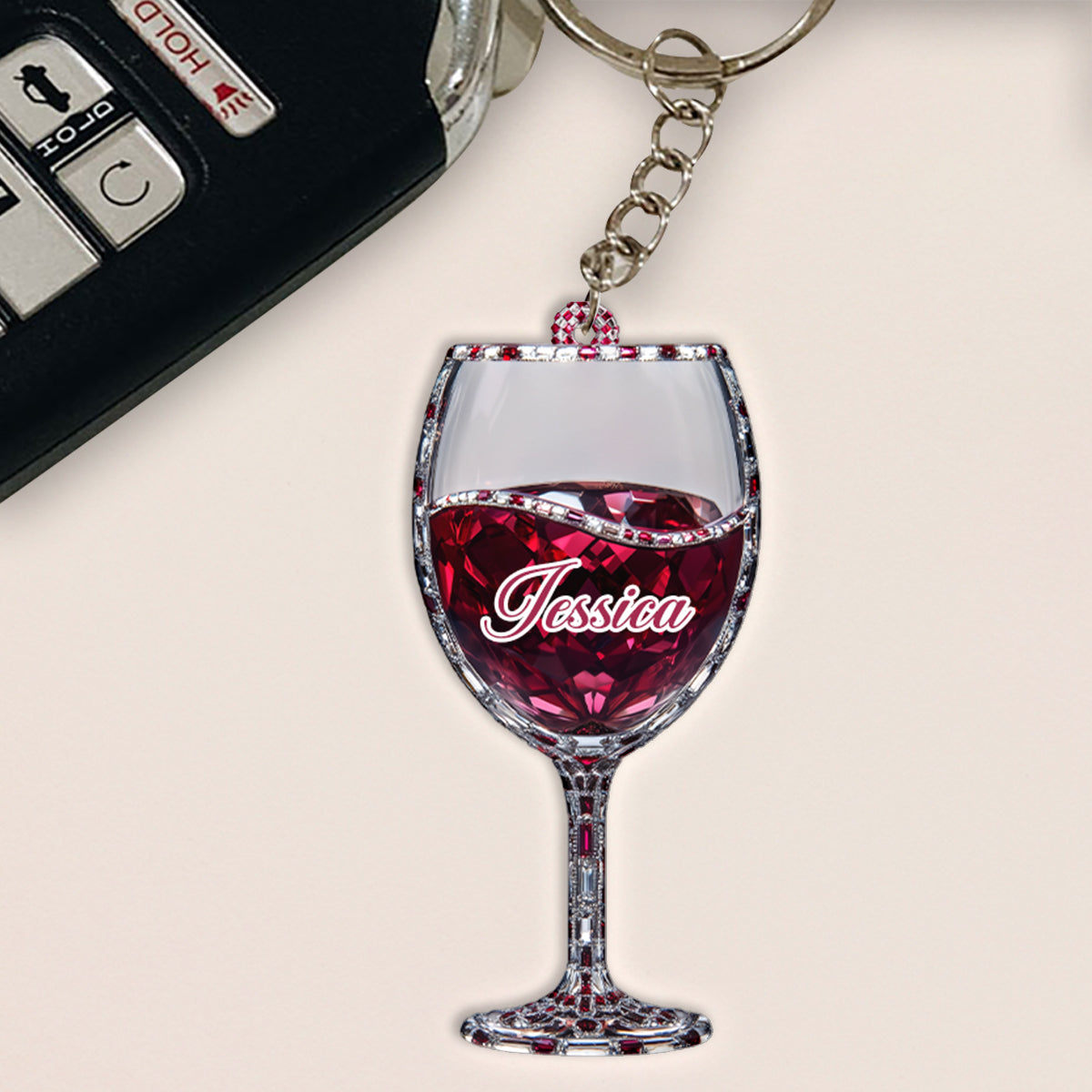 Just A Girl Who Loves Wine - Personalized Wine Keychain