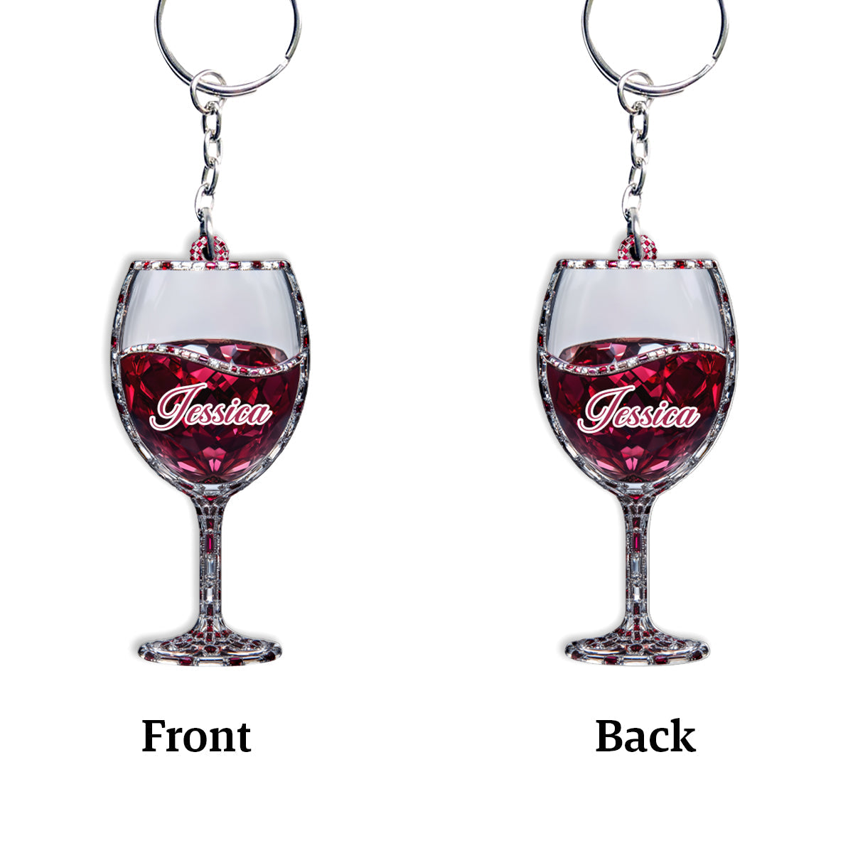 Just A Girl Who Loves Wine - Personalized Wine Keychain