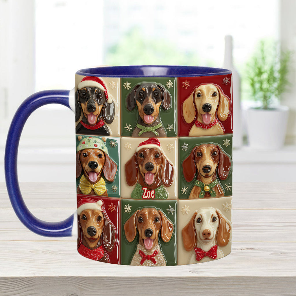 Merry Woofmas - Personalized Dachshund Accent Mug