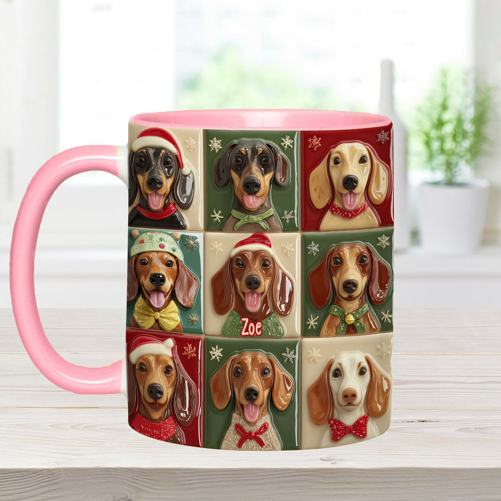 Merry Woofmas - Personalized Dachshund Accent Mug
