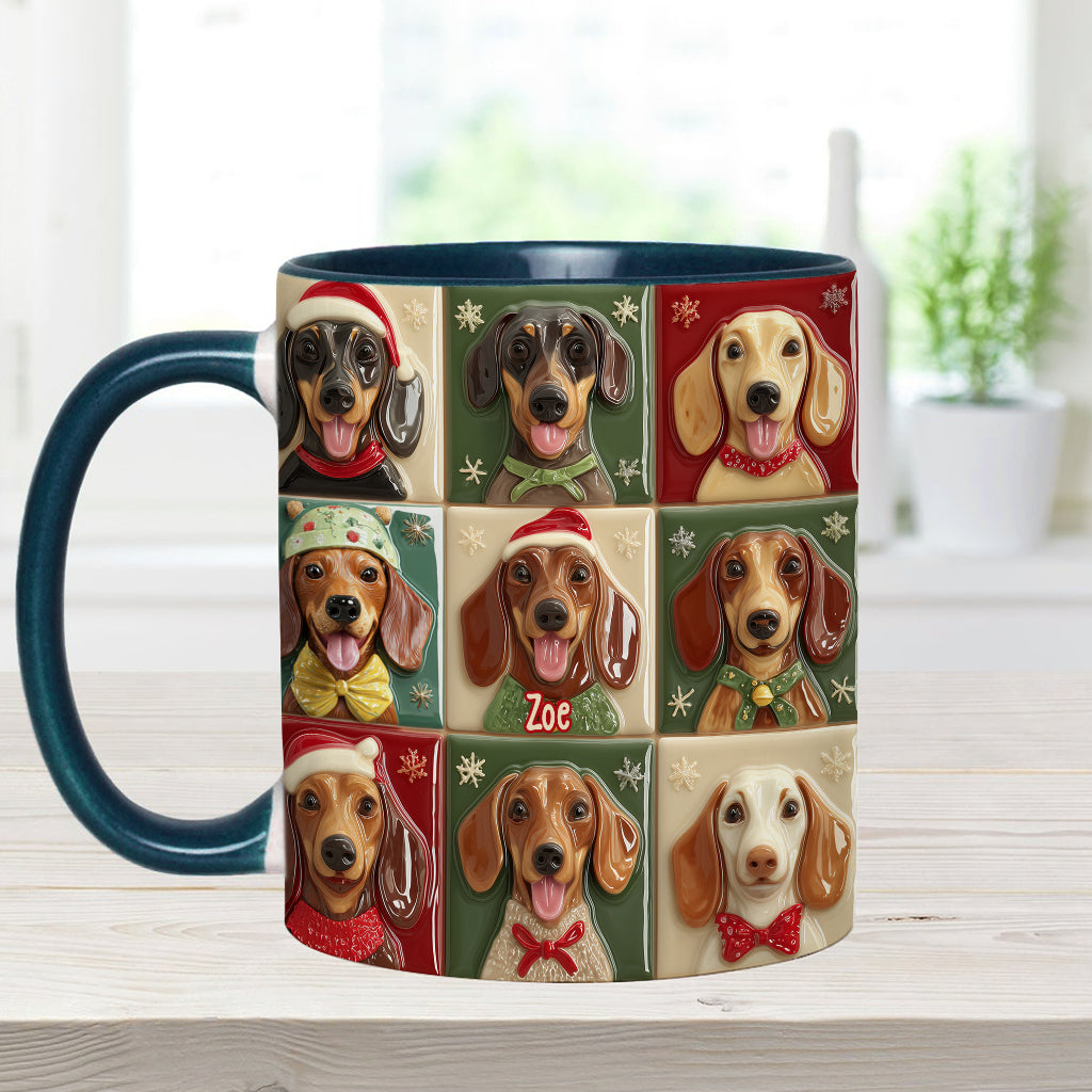 Merry Woofmas - Personalized Dachshund Accent Mug