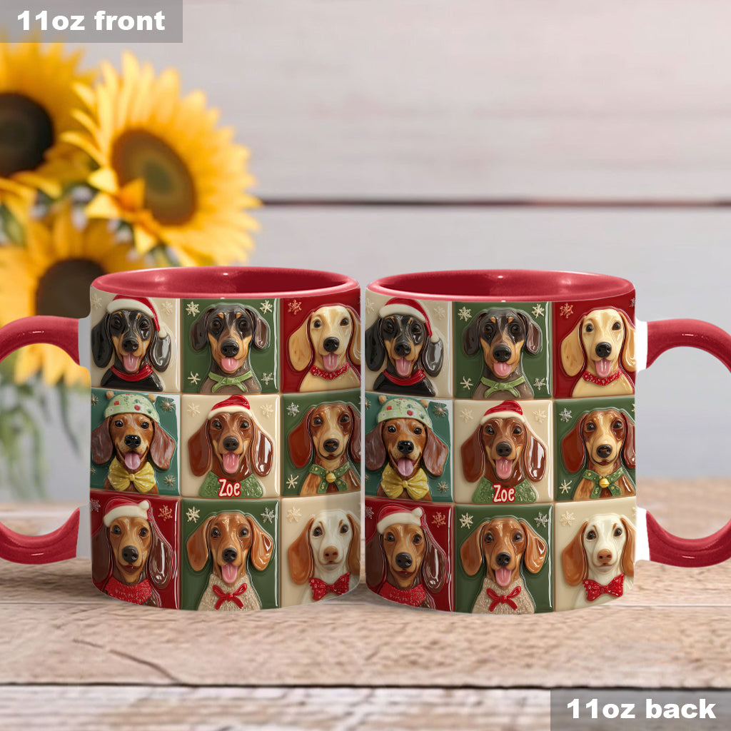 Merry Woofmas - Personalized Dachshund Accent Mug
