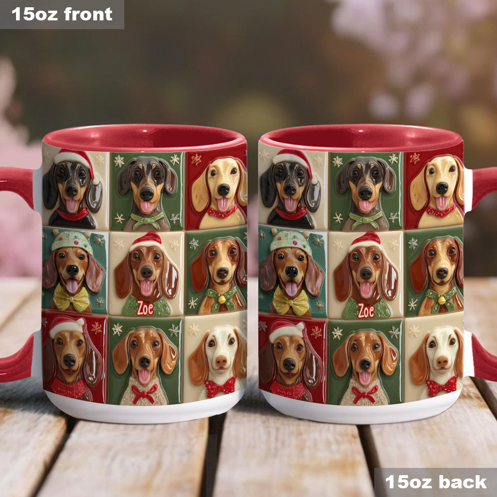 Merry Woofmas - Personalized Dachshund Accent Mug