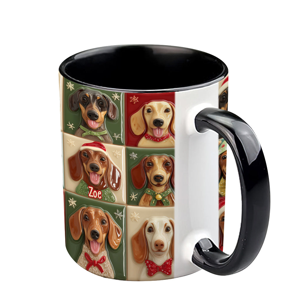 Merry Woofmas - Personalized Dachshund Accent Mug