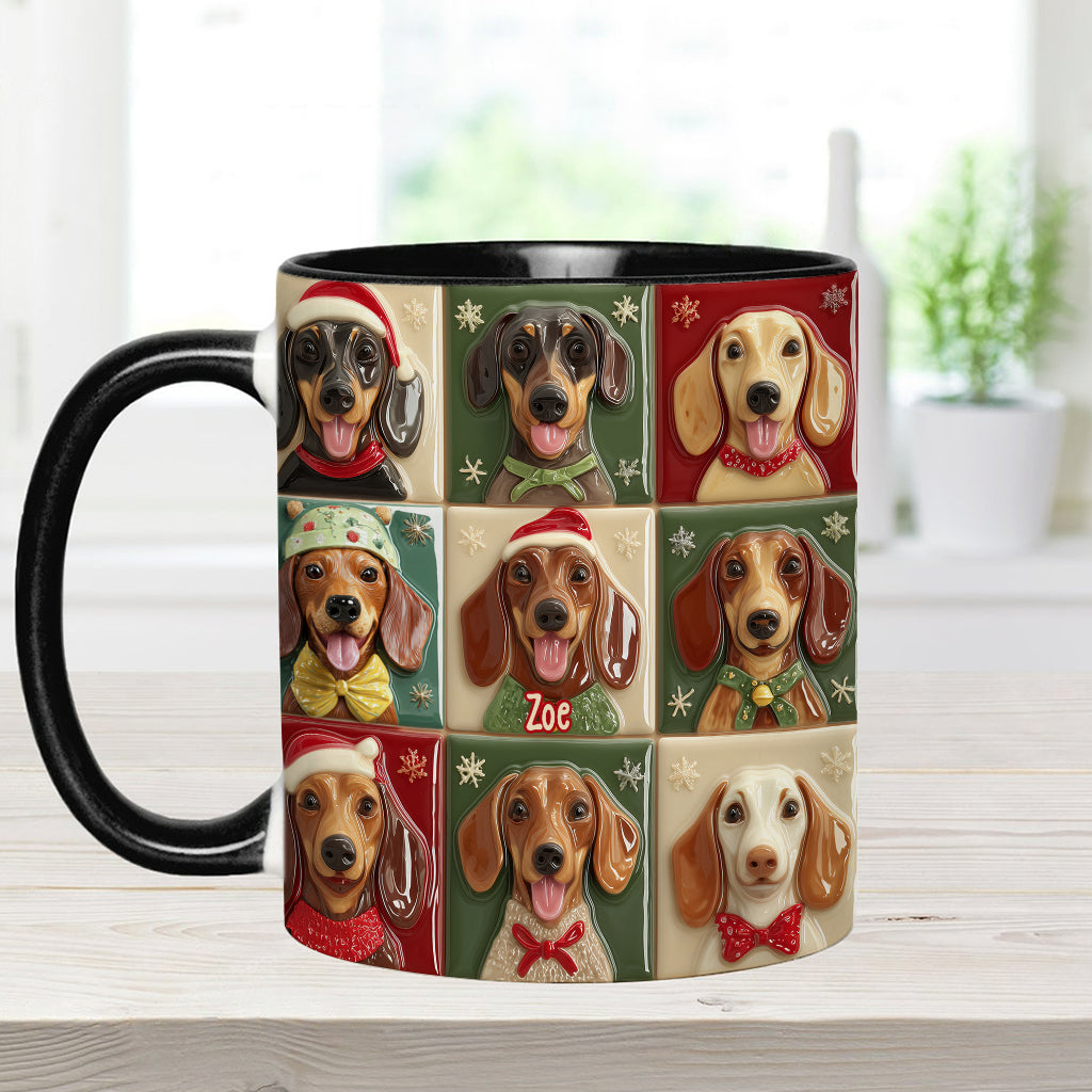 Merry Woofmas - Personalized Dachshund Accent Mug