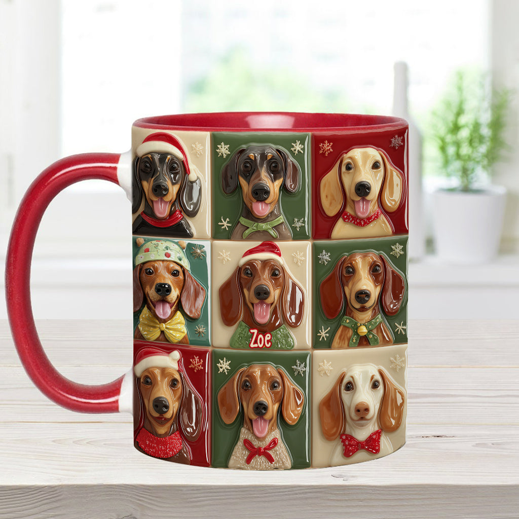 Merry Woofmas - Personalized Dachshund Accent Mug