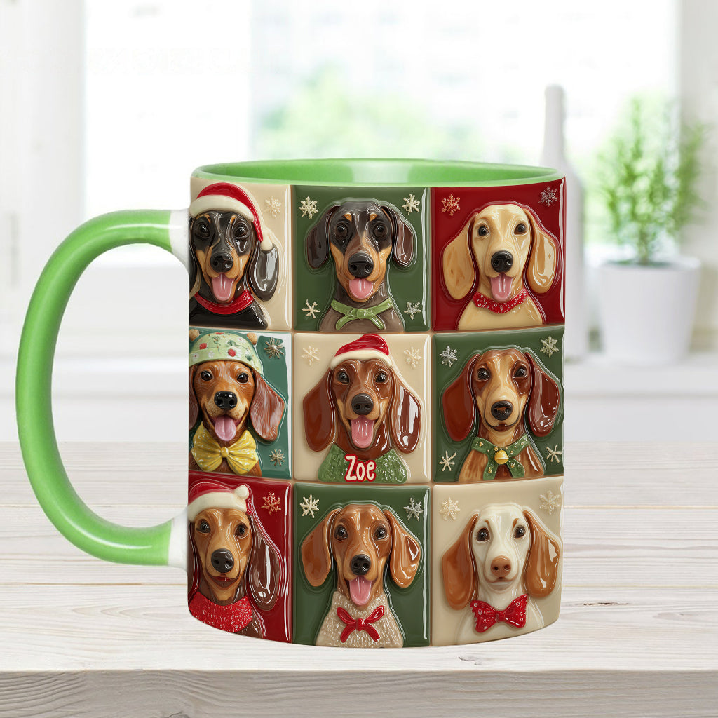 Merry Woofmas - Personalized Dachshund Accent Mug