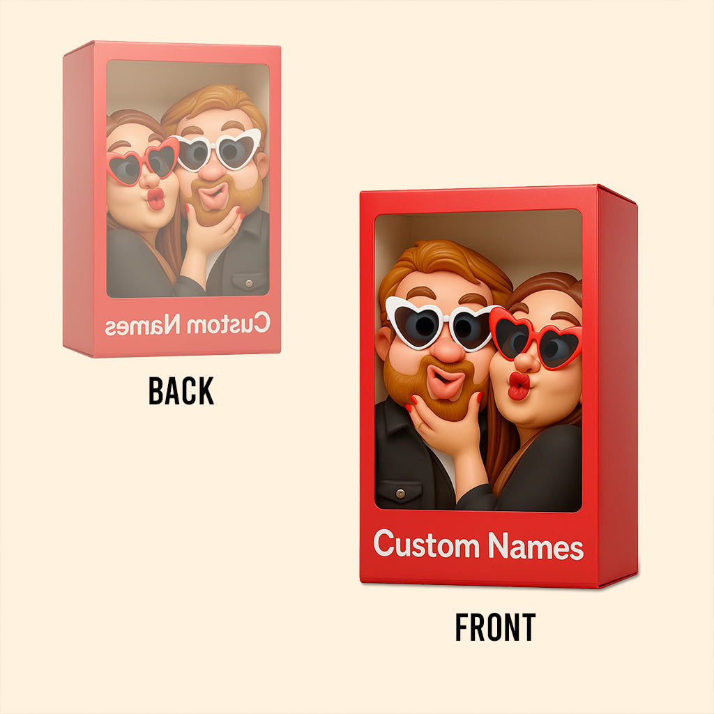 Funny Gift Cartoonish Exaggerated Mascot Style - Personalized Couple Custom Shaped Acrylic Plaque