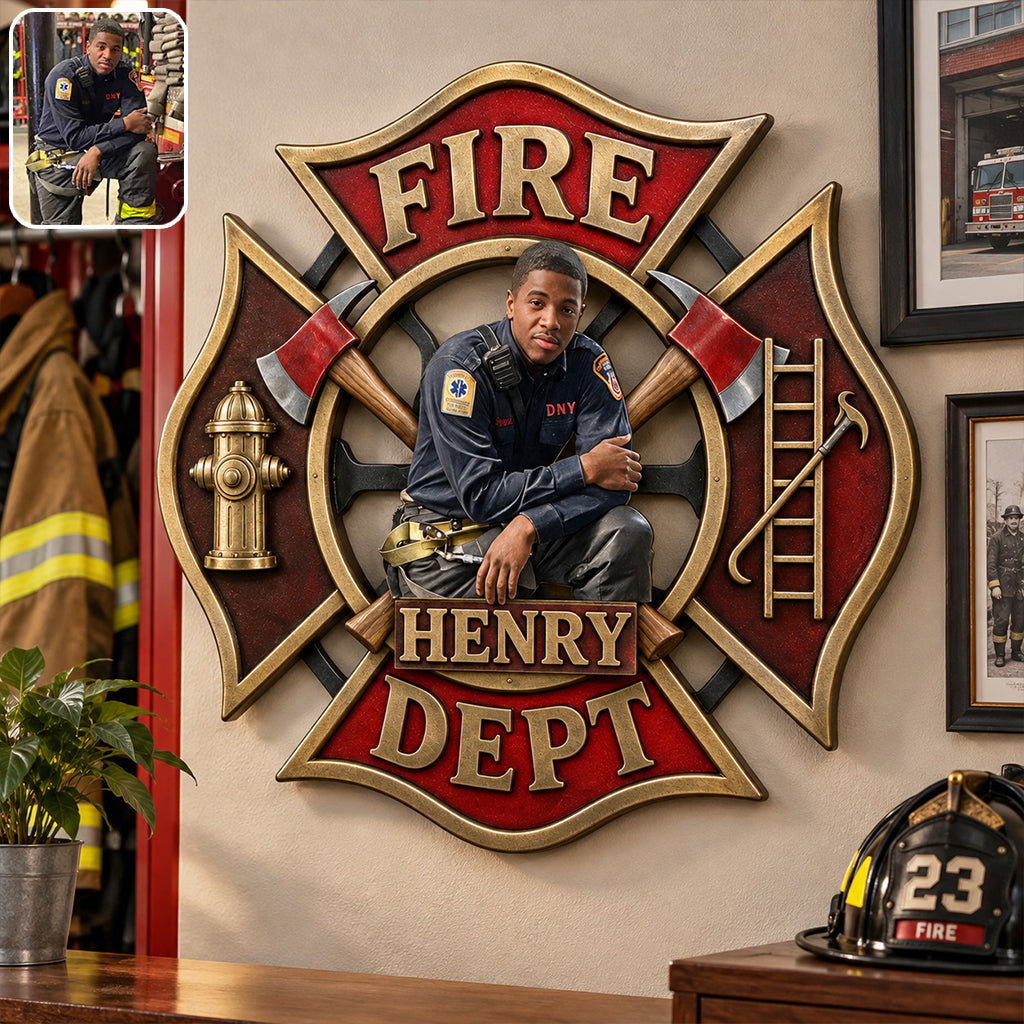 Proud Firefighter - Personalized Firefighter 3D Printed Cut Metal Sign