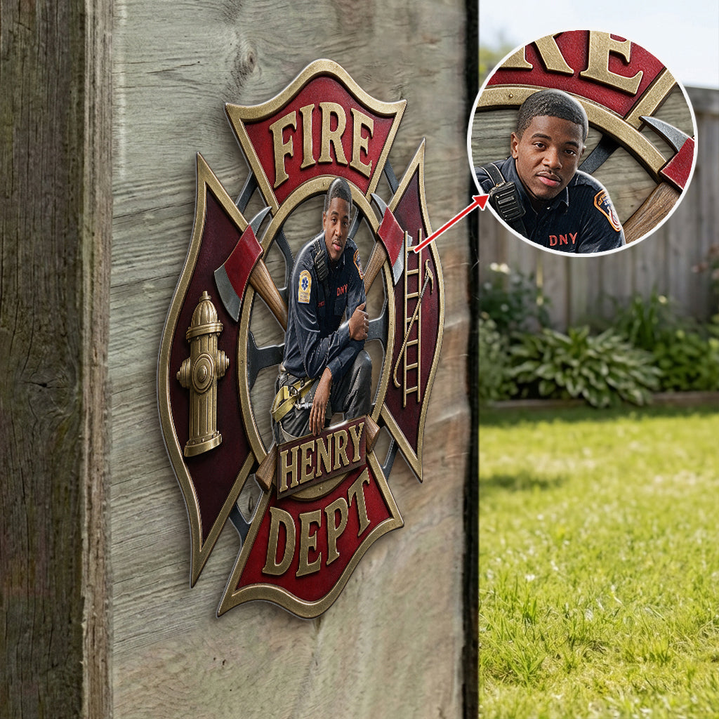 Proud Firefighter - Personalized Firefighter 3D Printed Cut Metal Sign