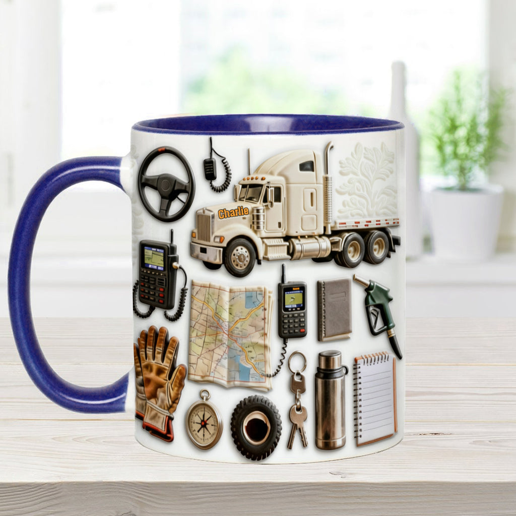 Truck Driver - Personalized Trucker Accent Mug