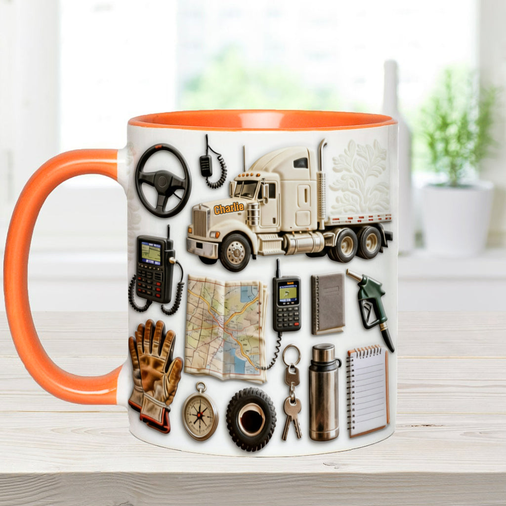 Truck Driver - Personalized Trucker Accent Mug