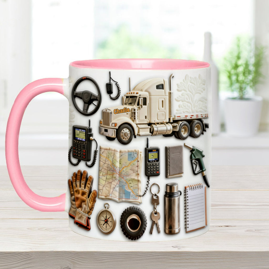 Truck Driver - Personalized Trucker Accent Mug
