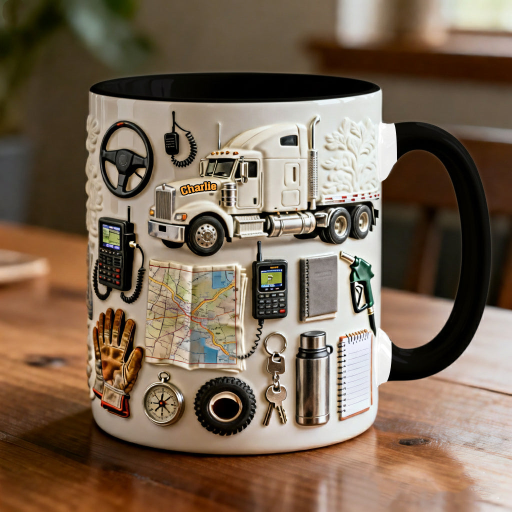 Truck Driver - Personalized Trucker Accent Mug