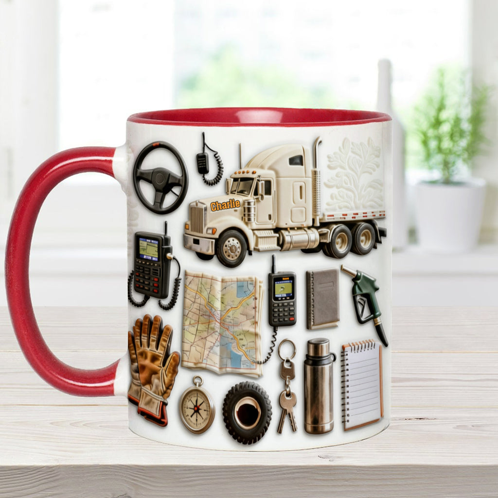 Truck Driver - Personalized Trucker Accent Mug